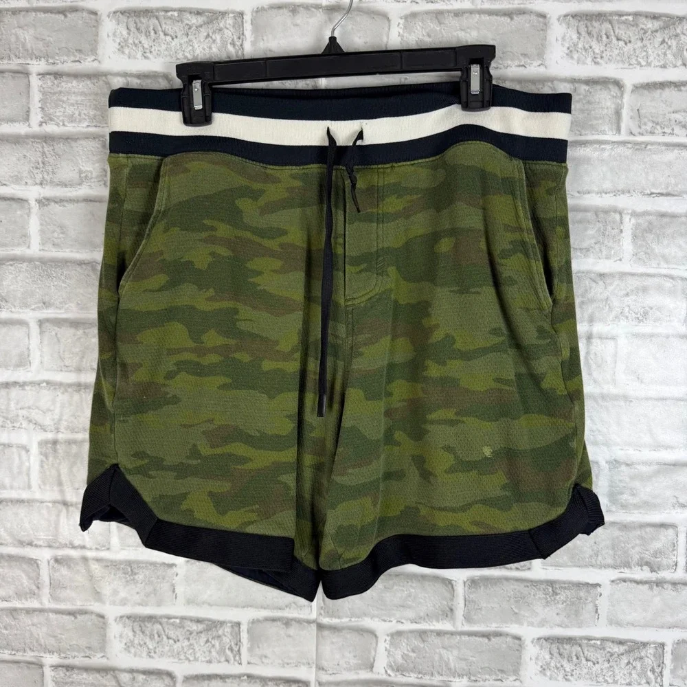Municipal Sport Utility Gear Mens Camo Knit Shorts Green Camouflage Size Large
